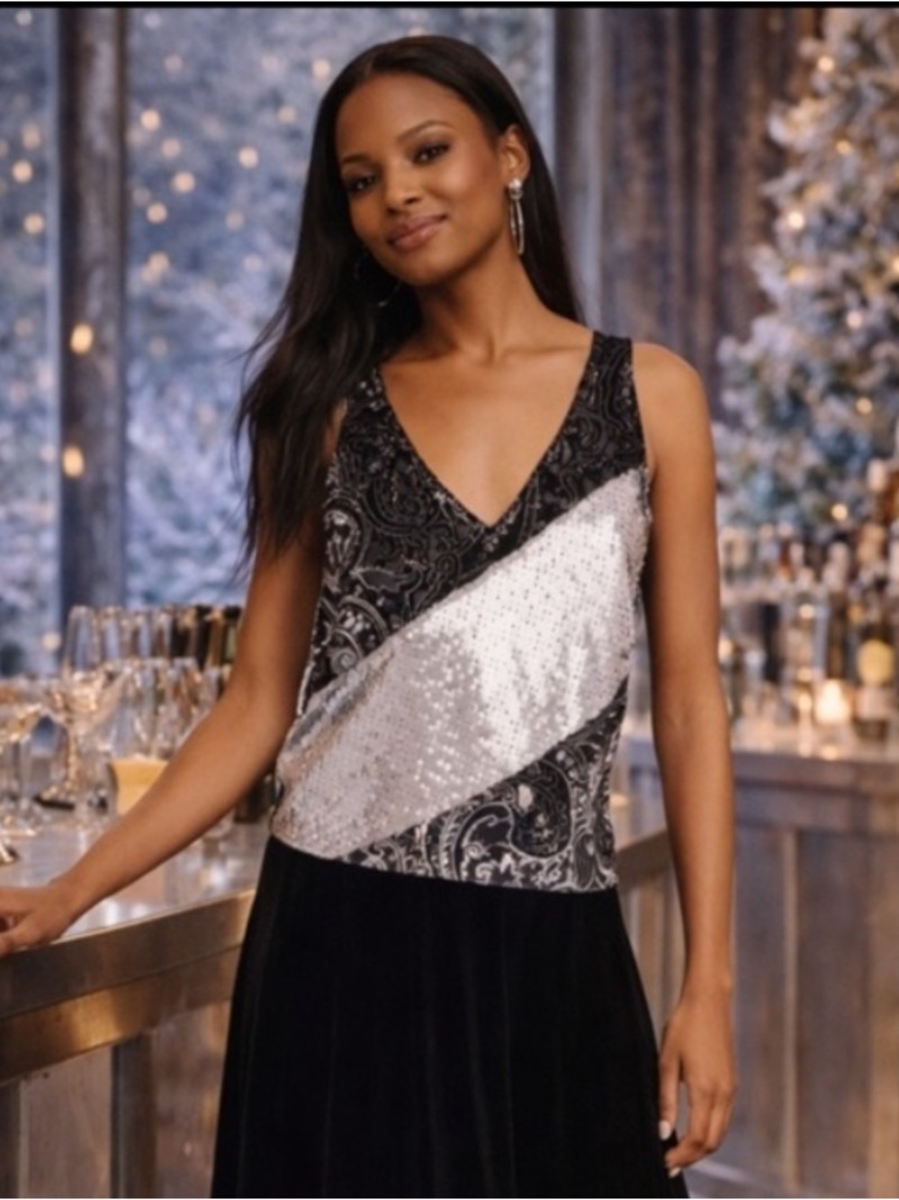 💝SUPER RARE💝 Anthropologie NWT Tiny Cassandra Sequined Velvet Tank size S.